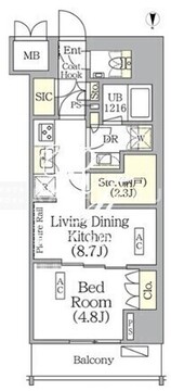 ザ・パークハビオ神楽坂レジデンスサウス 826 間取り図