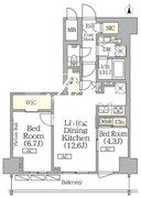 ザ・パークハビオ神楽坂レジデンスサウス 1005 間取り図