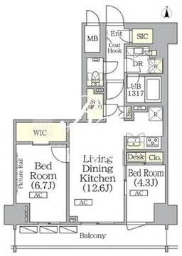 ザ・パークハビオ神楽坂レジデンスサウス 1005 間取り図