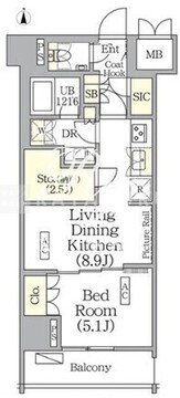 ザ・パークハビオ神楽坂レジデンスサウス 1007 間取り図