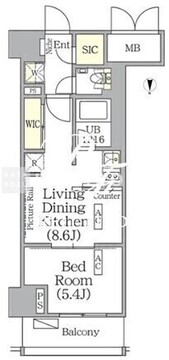 ザ・パークハビオ神楽坂レジデンスサウス 1019 間取り図