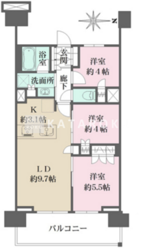 ザ・パークハウス亀戸九丁目 1302 間取り図