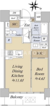 アクシルコート日本橋本町 702 間取り図
