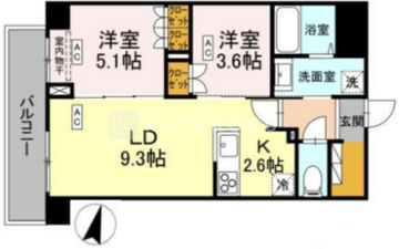 ロイジェント西新井 201 間取り図