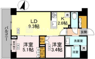 ロイジェント西新井 103 間取り図