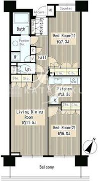 クラッサ目黒 208 間取り図