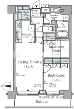 パークアクシス辰巳ステージ 507 間取り図