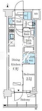 リビオメゾン東北沢 603 間取り図