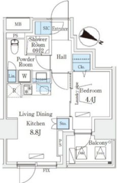 アーバンブリーズ恵比寿 1305 間取り図
