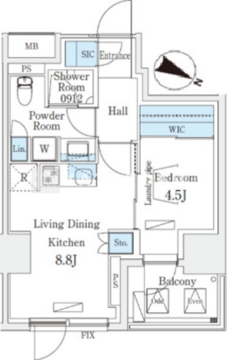 アーバンブリーズ恵比寿 805 間取り図