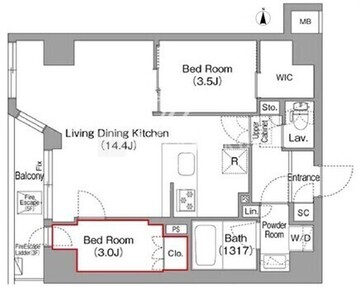 コンフォリア・リヴ平井ミューティオ 502 間取り図