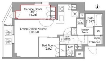 コンフォリア・リヴ平井ミューティオ 201 間取り図
