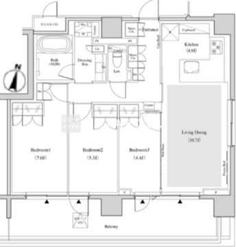 ザ・パークハビオ代々木 902 間取り図