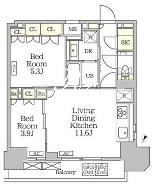 ザ・パークハビオ大森山王 1806 間取り図