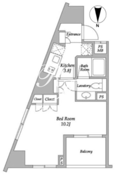パークアビタシオン麻布十番 603 間取り図