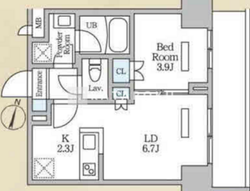ロイジェント西新井 409 間取り図
