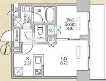 ロイジェント西新井 609 間取り図