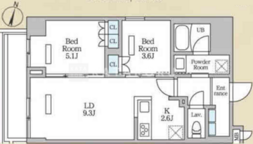 ロイジェント西新井 301 間取り図