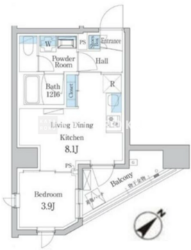 デュオフラッツ板橋大山 1402 間取り図