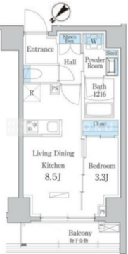 デュオフラッツ板橋大山 202 間取り図