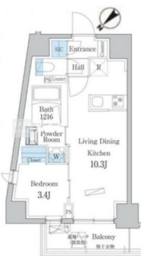デュオフラッツ板橋大山 301 間取り図