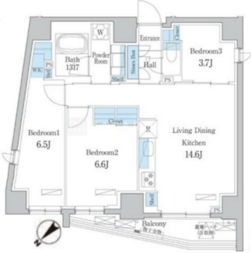 デュオフラッツ板橋大山 501 間取り図