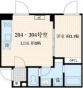 Skuld神楽坂 304 間取り図