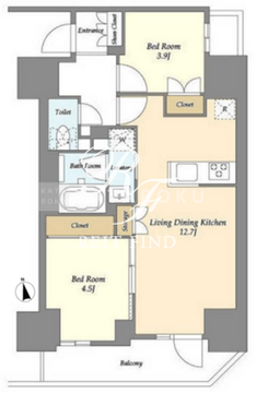 グランカーサ船堀2 1303 間取り図