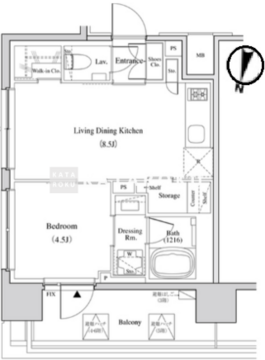 ザ・パークハビオ代々木 305 間取り図
