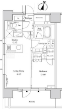ザ・パークハビオ代々木 501 間取り図