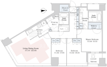 セントラルパークタワー・ラ・トゥール新宿 2014 間取り図