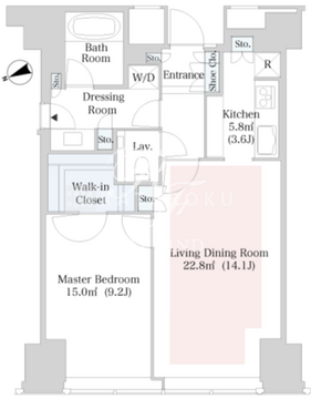 セントラルパークタワー・ラ・トゥール新宿 3004 間取り図