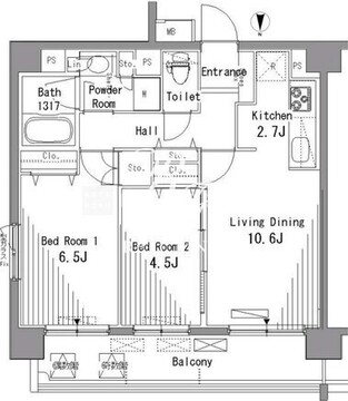 パークアクシス滝野川 307 間取り図