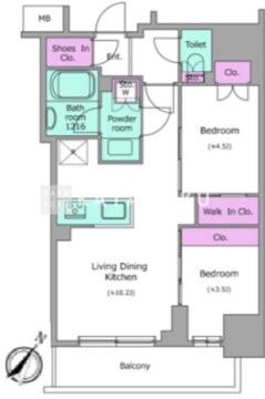 アーバネックス日本橋茅場町 504 間取り図
