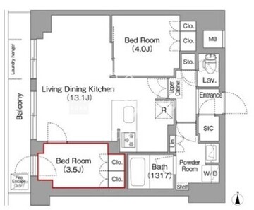 コンフォリア・リヴ平井ミューティオ 304 間取り図