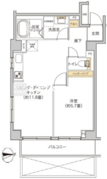 タイズ住吉 202 間取り図