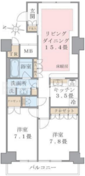 ブリリアイスト東雲キャナルコート 1307 間取り図
