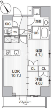 グランエール西日暮里ノース 201 間取り図