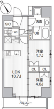 グランエール西日暮里ノース 401 間取り図