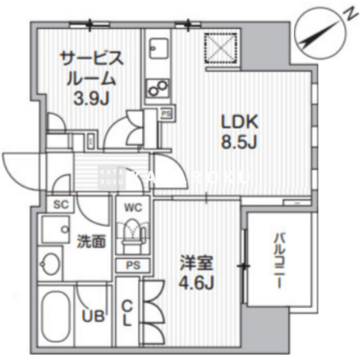 グランエール西日暮里ノース 604 間取り図