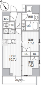 グランエール西日暮里ノース 1001 間取り図
