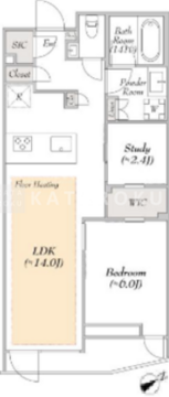 ルミークスイート恵比寿 304 間取り図