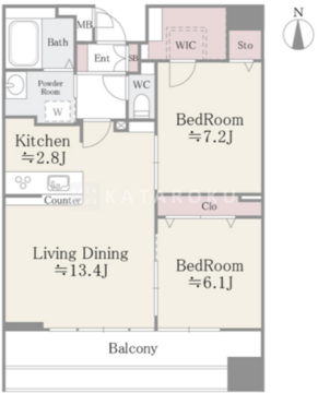 クレアールフレスカ 902 間取り図