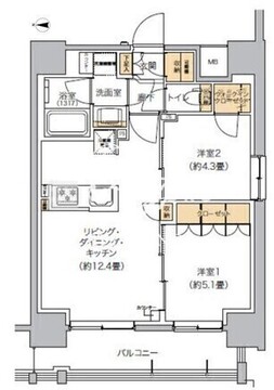 リビオメゾン芝浦 307 間取り図