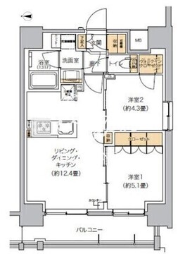 リビオメゾン芝浦 1107 間取り図