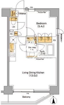 ザ・パークハビオ上野御徒町 209 間取り図