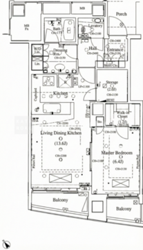 品川Vタワー T-1503 間取り図