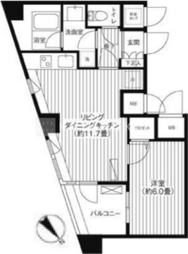 コスモリード新宿余丁町 312 間取り図