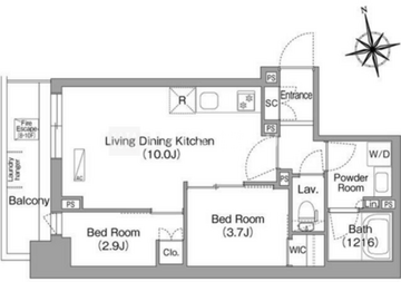 コンフォリア・リヴ門前仲町EAST 902 間取り図