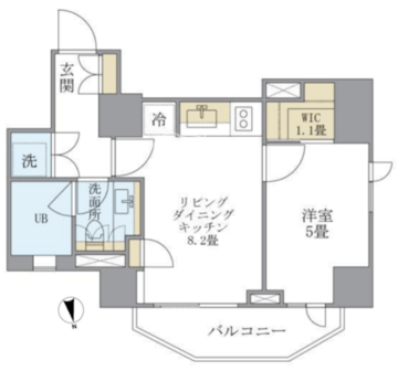 アパートメンツタワー六本木 802 間取り図